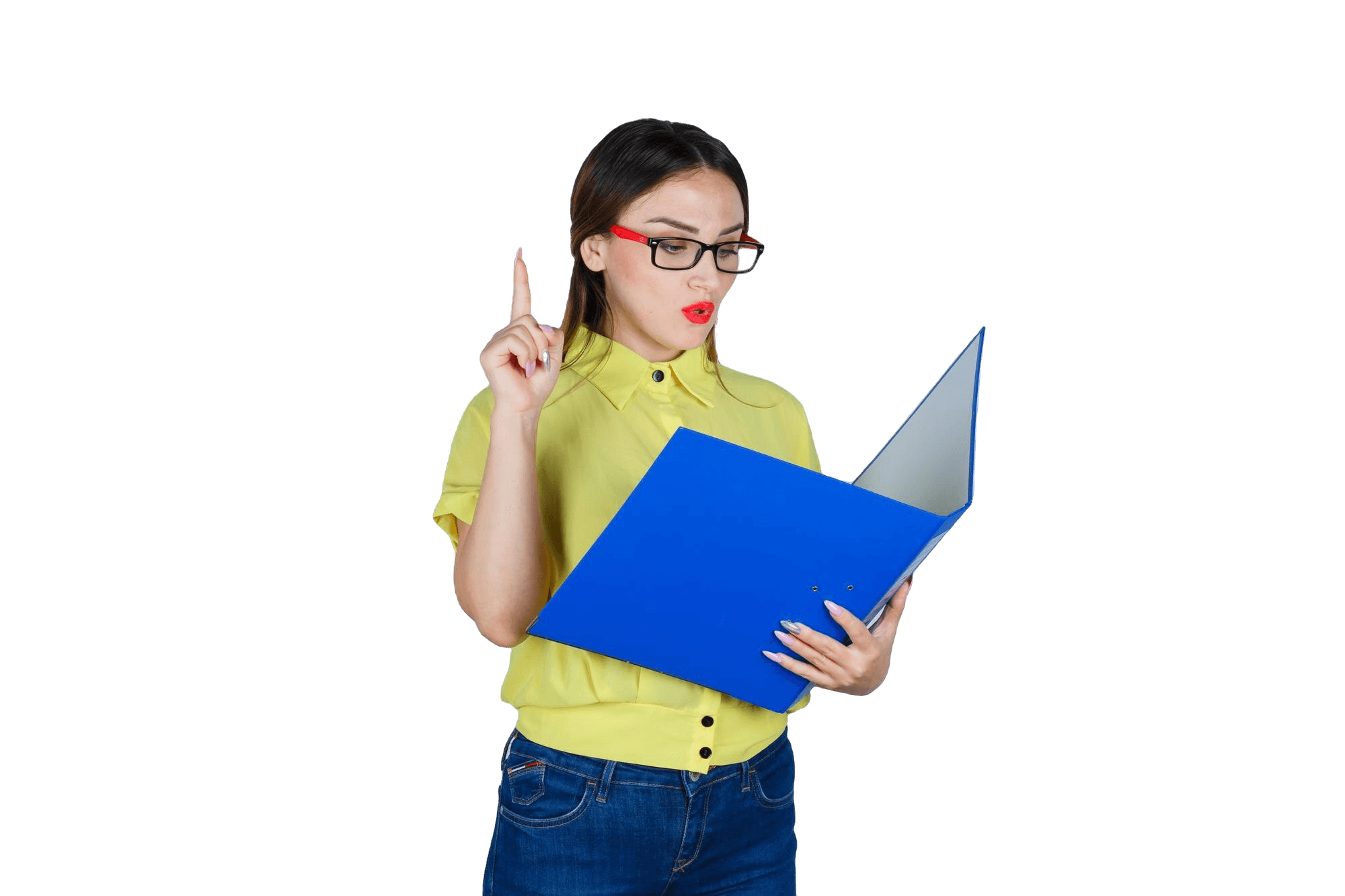 expressive young lady posing studio