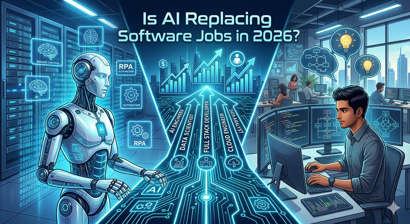 Is AI Replacing Software Jobs in 2026? What Freshers Should Learn to Stay Ahead Is AI Replacing Software Jobs in 2026 What Freshers Should Learn