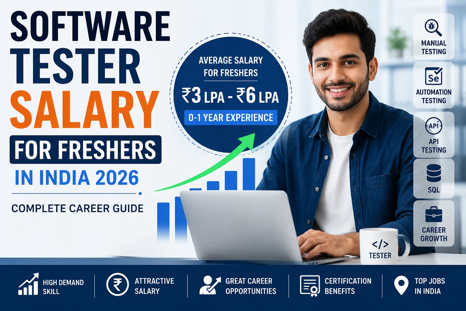 Software Tester Salary for Freshers in India 2026 – Complete Career Guide Software Tester salary for fresher