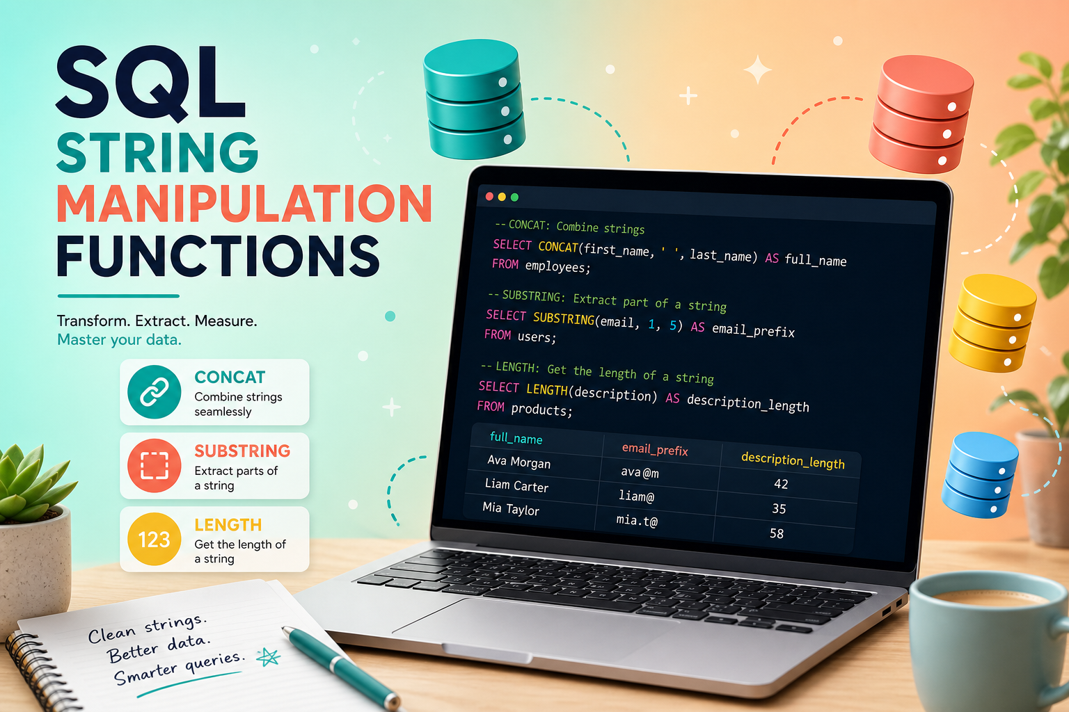 String Manipulation Functions in SQL: Complete Guide with Examples