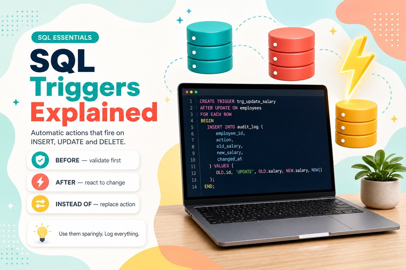 Triggers in SQL: Types, Syntax, Examples and Best Practices