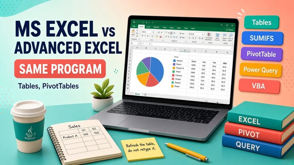 What Are the Basic Differences Between MS Excel and Advanced Excel?