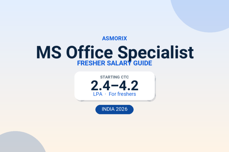 MS Office Specialist Salary for Freshers and Experienced (2026)